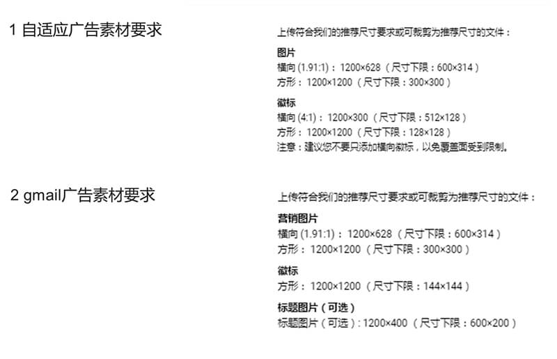 Google展示廣告圖片尺寸