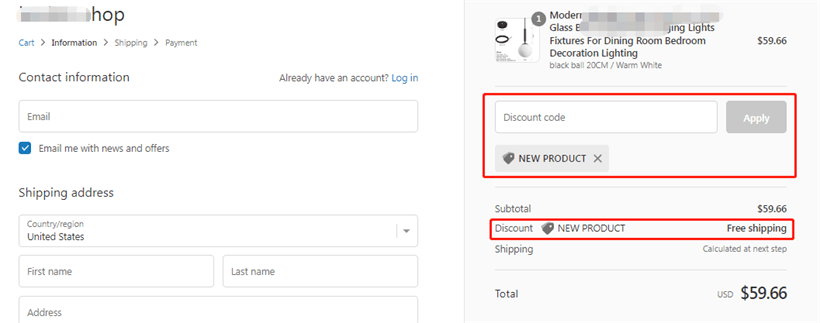 Shopify手動折扣碼
